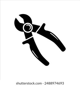 Wire cutter silhouette on white background. Wire cutter icon sign vector illustration design.