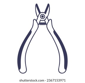 icono de herramienta de corte de alambre para cortar cables. ilustración vectorial plana