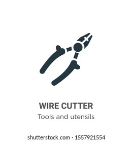 Wire cutter vector icon on white background. Flat vector wire cutter icon symbol sign from modern tools and utensils collection for mobile concept and web apps design.