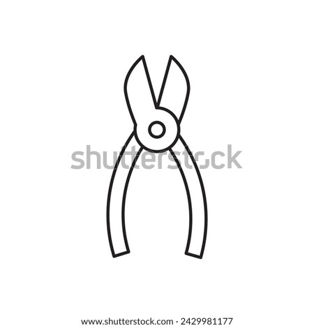 Wire cutter vector icon. Plier flat sign design. Repair tool icon. Engineer work tools symbol. Mechanic tools sign. Toolkit icon. Isolated tool symbol pictogram. UX UI icon