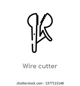 wire cutter vector line icon. Simple element illustration. wire cutter outline icon from tools and utensils concept. Can be used for web and mobile