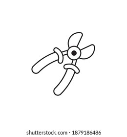 Ilustración de estilo de icono de contorno de vectores de corte por cable. Archivo EPS 10 