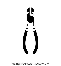 wire cutters car repair tool glyph icon vector. wire cutters car repair tool sign. isolated symbol illustration