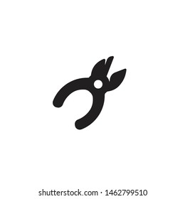 Wire cutters icon isolated on white background. Builder, construction and repair hand tools with plastic handles. Side cutters vector illustration