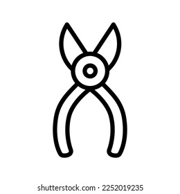 Icono de línea de corte de cables aislado en fondo blanco. Icono delgado plano negro sobre el estilo de contorno moderno. Símbolo lineal y trazo editable. Ilustración vectorial de trazo simple y de píxel perfecto.