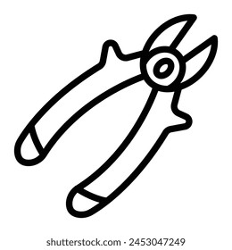 Wire Cutters Vector Line Icon Design