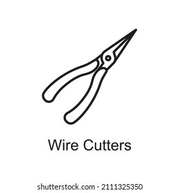 Wire Cutters vector Outline Icon Design illustration. Home Improvements Symbol on White background EPS 10 File
