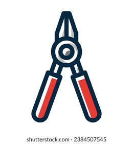 Wire Cutters Vector Thick Line Filled Dark Colors Icons For Personal And Commercial Use.
