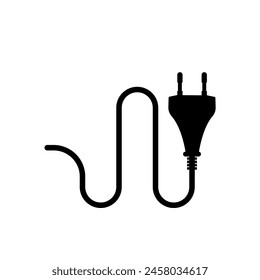 wire and electric plug - vector icon