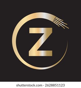 Wire Electrical Logo Combine With Letter Z Vector Template