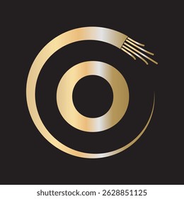 Logotipo eléctrico del alambre combinado con la Plantilla del Vector de la letra O