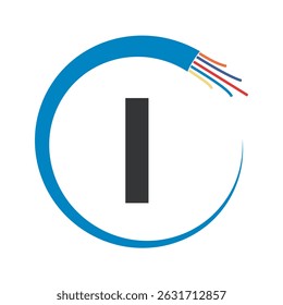 Wire Electrical Logo Combine With Letter C Vector Template
