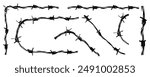 wire fence, Barbed wire, spiked wire, Razor wire element	