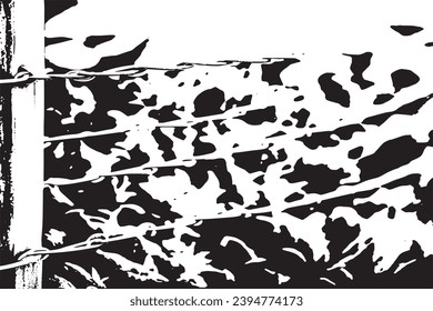 wire fence black grungy overlay background texture on white background, vector illustration