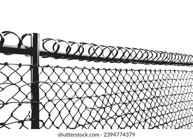 wire fence black grungy overlay background texture on white background, vector illustration