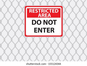 wire fence with danger signs vector images
