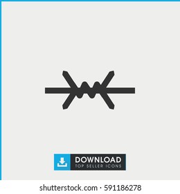 wire fence icon. Simple filled wire fence vector icon. On white background.