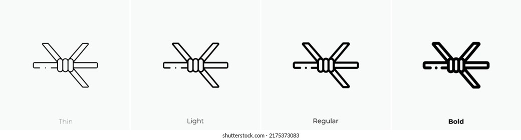 wire fence icon. Thin, Light Regular And Bold style design isolated on white background