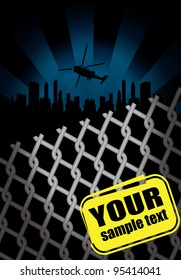 Wire fence. Vector illustration