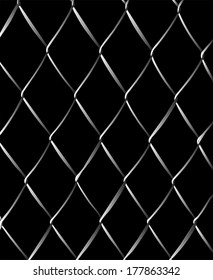 Wire fence vector illustration in night. Electric black wire danger.