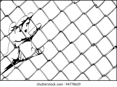 wire fences hands