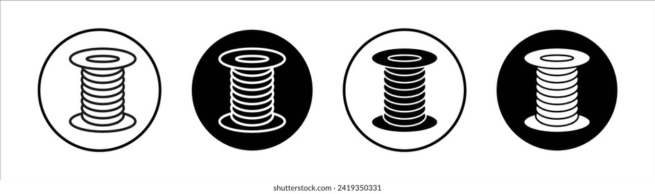 Wire flat line icon set. Wire Thin line illustration vector