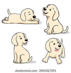 Wire fox terrier clipart. Different poses, coat colors set. Vector illustration