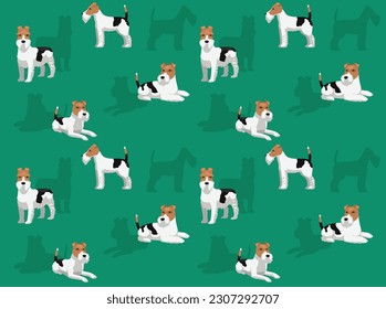 Wire Fox Terrier Hund Cute Cartoon Nahtlose Bildschirmhintergrund
