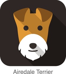 Wire Fox Terrier Dog Face Flat Icon