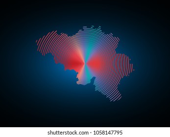 Wire frame 3D mesh polygonal network line. Abstract mash line and point scales on dark background with map of Belgium . Vector illustration eps 10. design polygon sphere.
