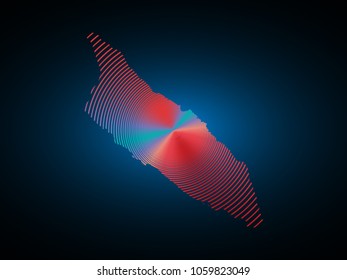 Wire frame 3D mesh polygonal network line. Abstract scales on dark background with map of aruba . Vector illustration eps 10. design polygon sphere.
