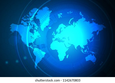 Wire Frame 3D mesh polygonal network line, design sphere, structure. abstract world map digital texture pattern technology innovation concept background Vector illustration eps 10.