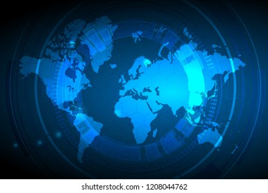 Wire Frame 3D mesh polygonal network line, design sphere, structure. abstract world map digital texture pattern technology innovation concept background Vector illustration eps 10.