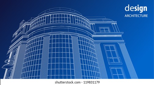 Wire frame architectural facade