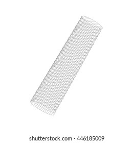 Wire frame cylinder. Connected lines. Connection structure. Vector 3d illustration.