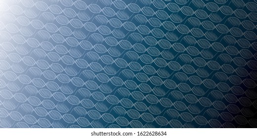 Wire frame DNA molecules structure mesh on soft blue background. Science and Technology concept