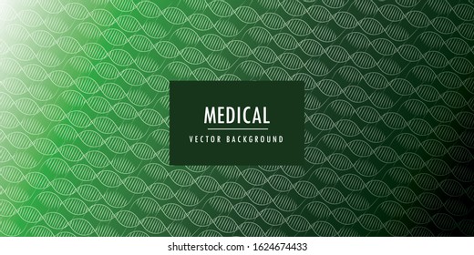 Wire frame DNA molecules structure mesh on soft Green background. Science and Technology concept