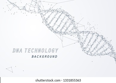 Wire frame of DNA virtual, technology and medical concept, vector art and illustration.