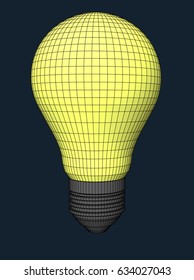 Wire frame illustration of a light bulb
