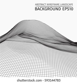 Wire Frame Landscape Background Abstract Vector3d Stock Vector (Royalty ...