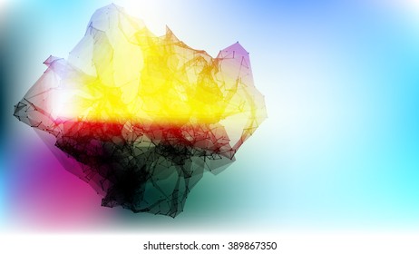 Wire frame mesh polygonal element. Abstract form with connected lines and dots. Vector Illustration EPS10.
