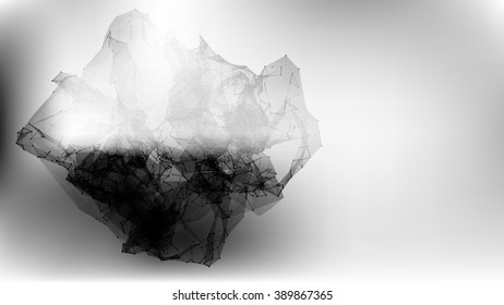 Wire frame mesh polygonal element. Abstract form with connected lines and dots. Vector Illustration EPS10.