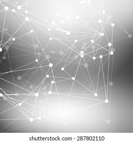 Wire frame Polygonal Element. Abstract 3D Object with Thin Lines