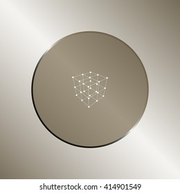 Wire frame Polygonal Element. Cube with Lines and Dots. Vector illustration