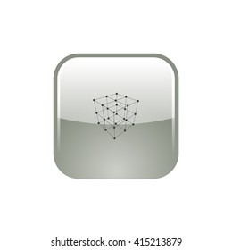 Wire frame Polygonal Element. Cube with Lines and Dots. Vector illustration