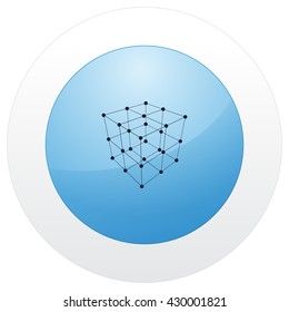 Wire frame Polygonal Element. Cube with Lines and Dots. Vector illustration