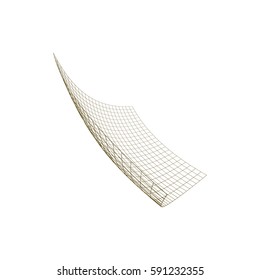Wire frame polygonal landscape. Bent wire frame polygon. Vector illustration.