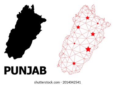 Wire Frame Polygonal Solid Map Punjab Stock Vector Royalty Free Shutterstock