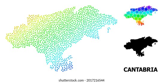 Wire frame polygonal and solid map of Cantabria Province. Vector model is created from map of Cantabria Province with red stars. Abstract lines and stars are combined into map of Cantabria Province.