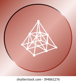 Wire frame shape. Pyramid with connected lines and dots. Vector Illustration
